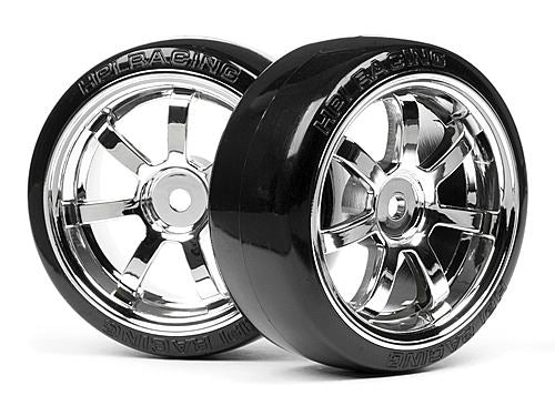 HPI T-Drift Tire 26mm Rays 57S-Pro Wheel Chrome