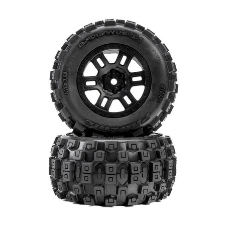 Pro-Line Badlands Front/Rear Tires Mtd 12Mm Black Split Six (2): Arrm