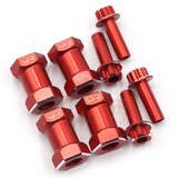 Yeah Racing Aluminum Hex Adaptor 20mm Offset For 12mm Hex Wheels Red 4pcs