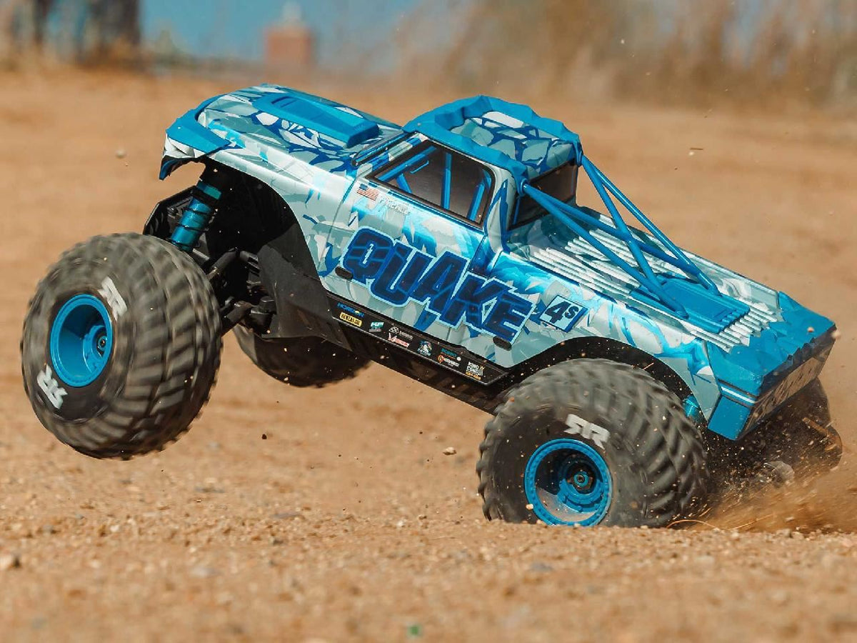 Arrma 1/8 Quake 4S Dsc 4X4 Rtr Monster Truck, White/Blue