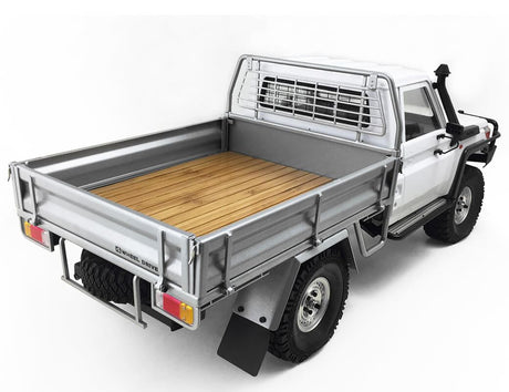 RC4WD KOBER REAR BED W/TIRE HOLDER & MUD FLAPS FOR RC4WD TF2 LWB TOYOTA LC70 (SILVER)