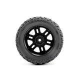 Pro-Line Jaeger Front/Rear Mt Tires Mtd 12Mm Black Split Six (2): Arr