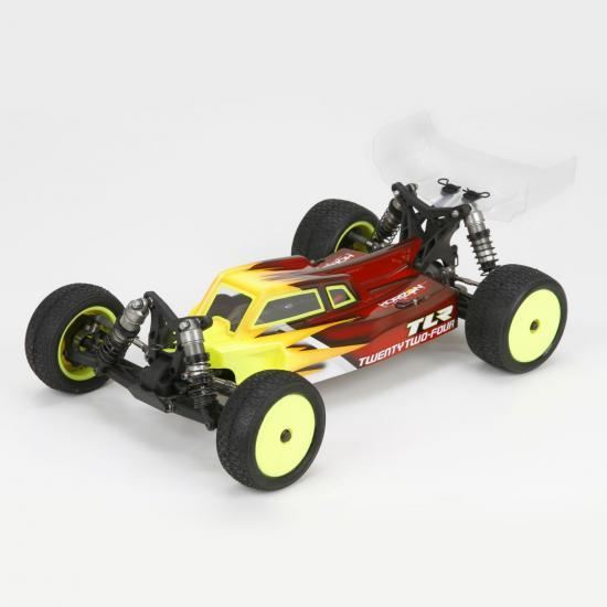 TLR Cab FWD Body & Wing Set, Clear,w/stickers: 22-4