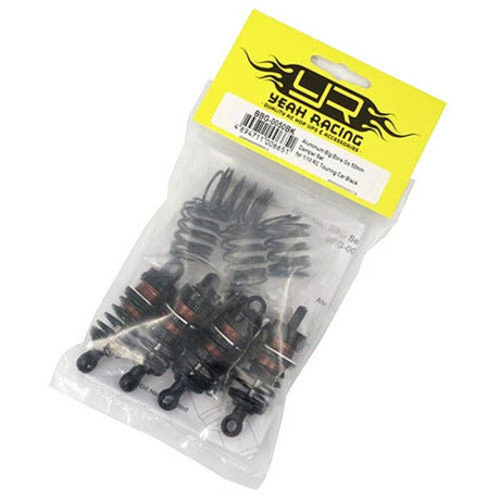 Yeah Racing Aluminum Big Bore Go 50mm Damper Set 4pcs for 1/10 RC Touring Car Black