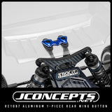Rc10B7 Aluminium 1 Piece Rear Wing Button - Blue