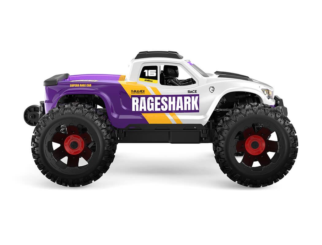 Udi Rc Rageshark Monster Truck 1/16 Brushed Rtr - Purple