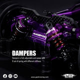 Yeah Racing Magenta Aluminum Conversion Kit For Tamiya Tt02 Purple