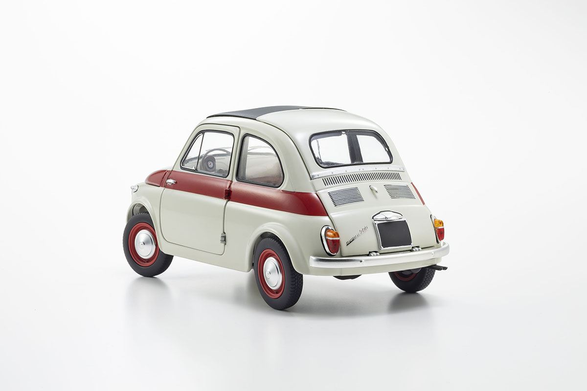 Kyosho 1:18 Fiat Nuova 500 Sport Light Gray/Red Line