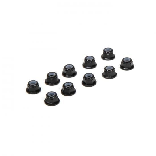 TLR M3 Flanged Aluminum Lock Nuts, Black (10)