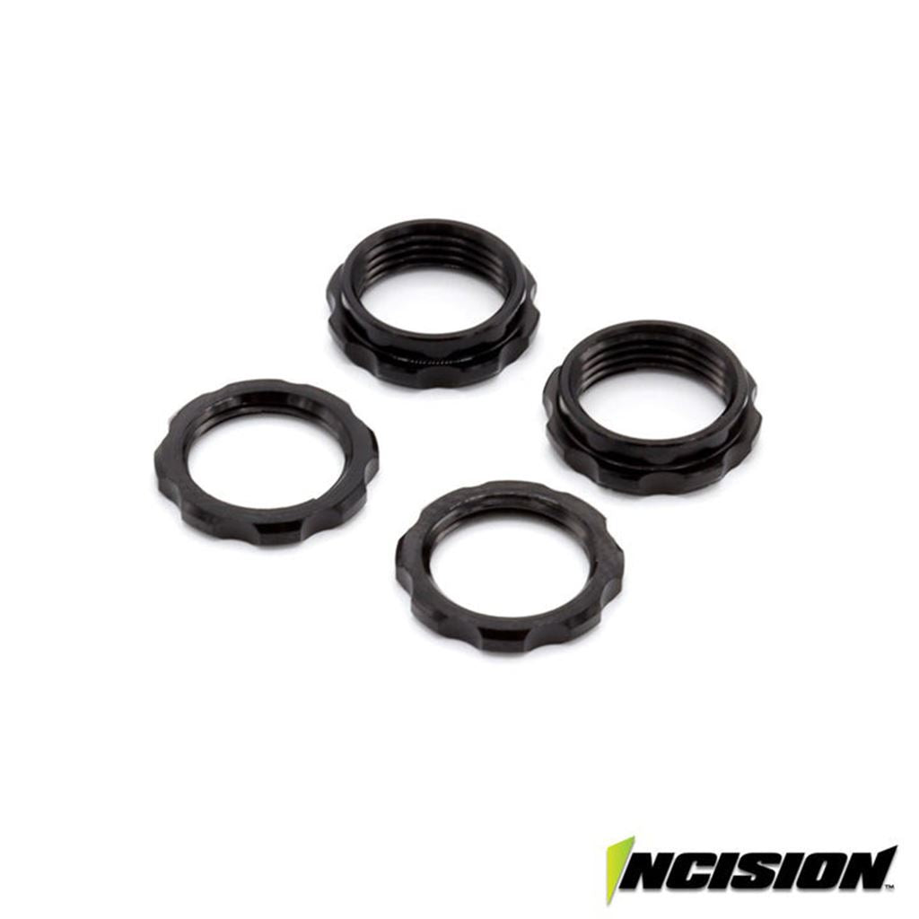 Vanquish S8E Machined Spring Collars Black