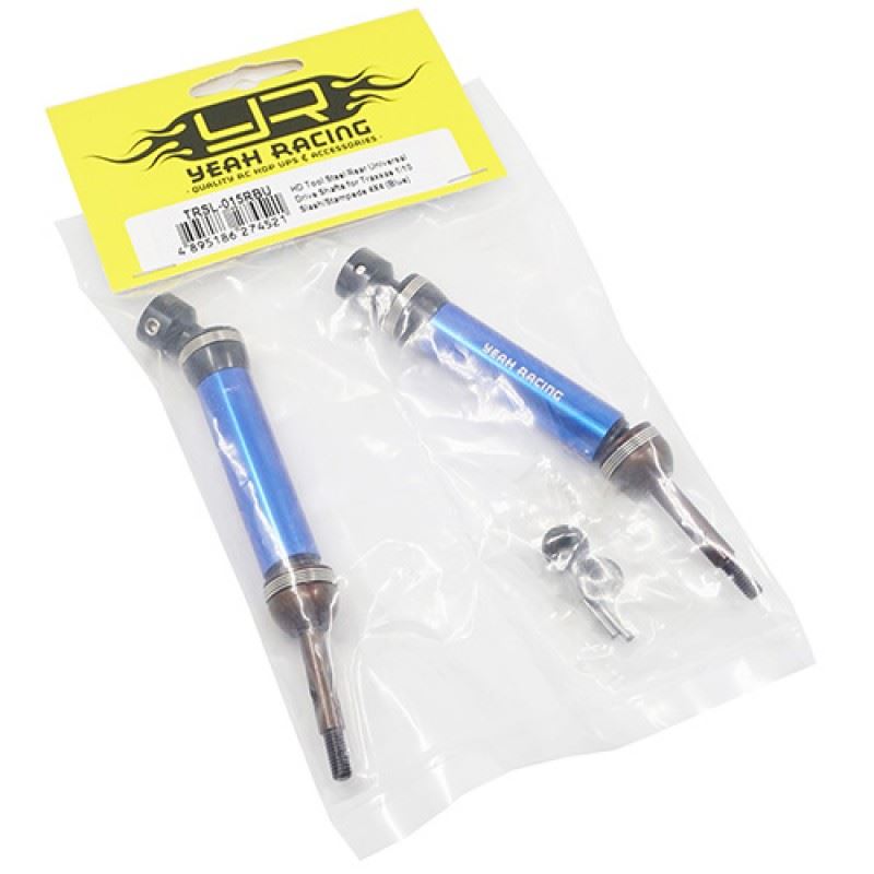 Yeah Racing HD Tool Steel Rear Universal Drive Shafts for Traxxas 1/10 Slash Stampede 4X4 Blue