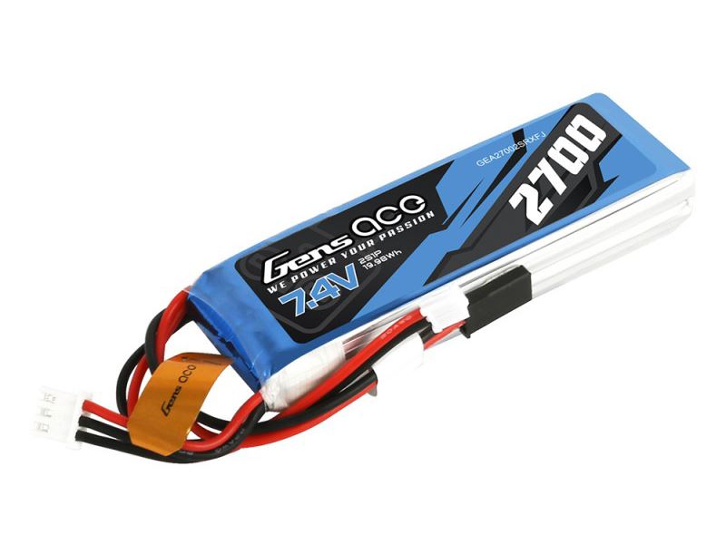 Gens Ace Li-Po 2S 7.4V 2700Mah Rx With Futaba