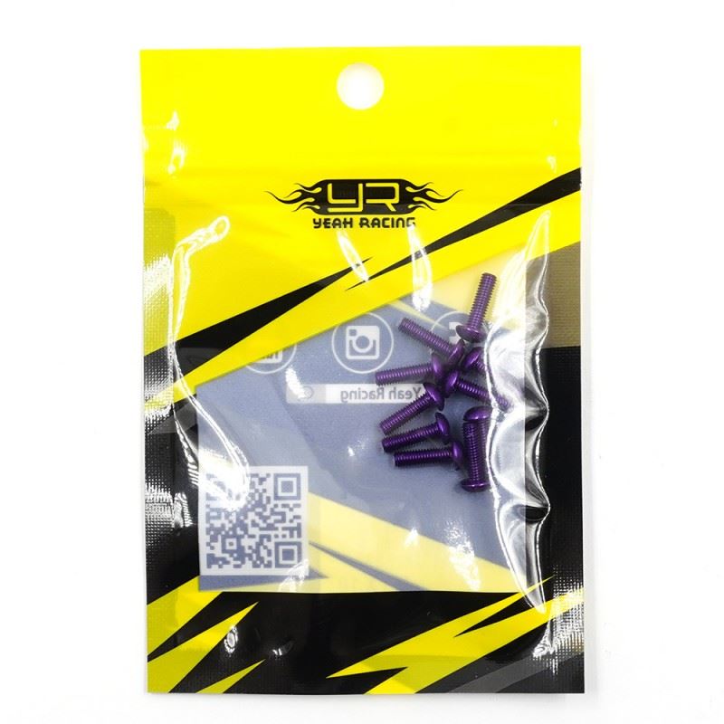 Yeah Racing Aluminum 7075 3X10Mm Hex Socket Button Head Screws 10Pcs Purple