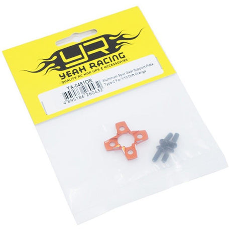Yeah Racing Aluminum Spur Gear Support Plate Type-C For 1/10 Drift Orange