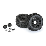Proline 1/8 Badlands F/R 3.8In Mt Tires Mounted 17mm Blk Raid (2)