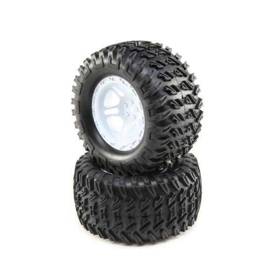 Losi Tires, Mounted White (2): TENACITY Monster Truck (Losi43017)
