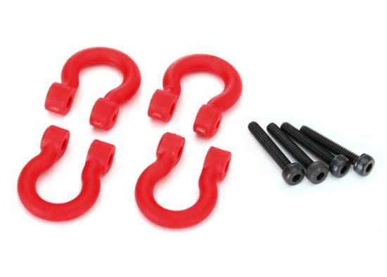 TRAXXAS Bumper D-rings, red (front or rear)/ 2.0x12 CS (4)