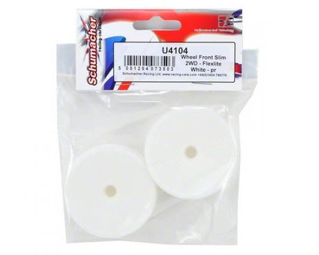 Schumacher 2WD Slim Front Wheel - Flexible White - Bearing Fit - 1 Pair