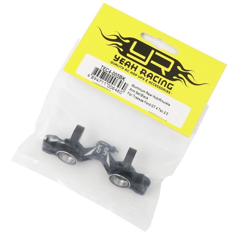 Yeah Racing Aluminum Rear Hub Knuckle Arm Set Black For Traxxas Ford GT 4 Tec 2.0