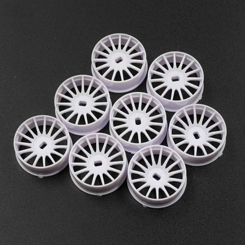 Yeah Racing Plastic Narrow Rim Set 8.5mm (Offset 0 +1 +2 +3) White For 1/28 AWD Mini-Z