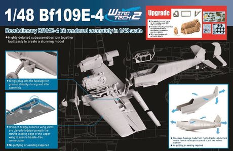 Dragon 1/48 Bf109E-4 Wwii German Fighter Plane