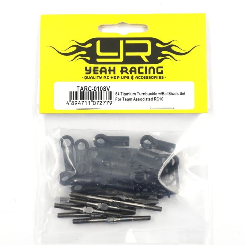 Yeah Racing 64 Titanium Turnbuckle W/Ballstuds Set For Team Associated Rc10