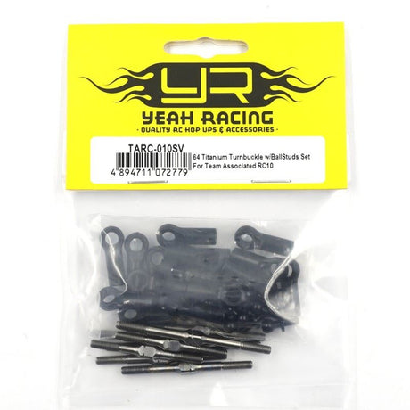 Yeah Racing 64 Titanium Turnbuckle W/Ballstuds Set For Team Associated Rc10