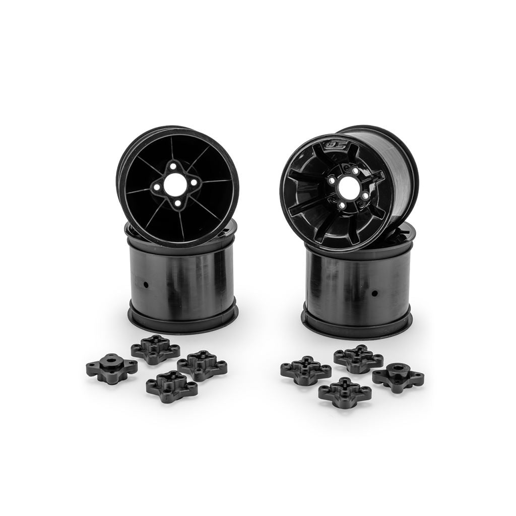 Pioneer - Rc10T 2.2 Rear Wheel Blk + Adapter 4Pc