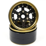 Yeah Racing 1.9 Aluminum CNC 6 Spoke w/ Graphite Beadlock Rim 2pcs Gold Titanium
