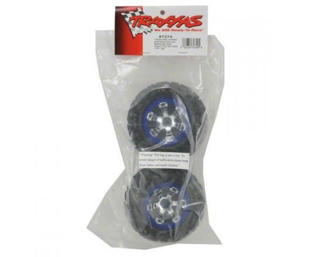 Traxxas Tires And Wheels(Geode Chrome, Blue,Canyon At Tires) (1 Left