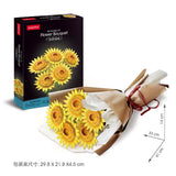 Cubicfun Sunflower Flower Bouquet (209 Pieces)