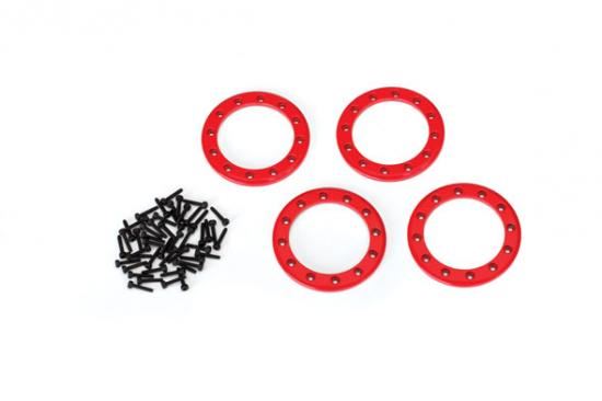 TRAXXAS Beadlock rings, red (1.9') (aluminum) (4)/ 2x10 CS (48)
