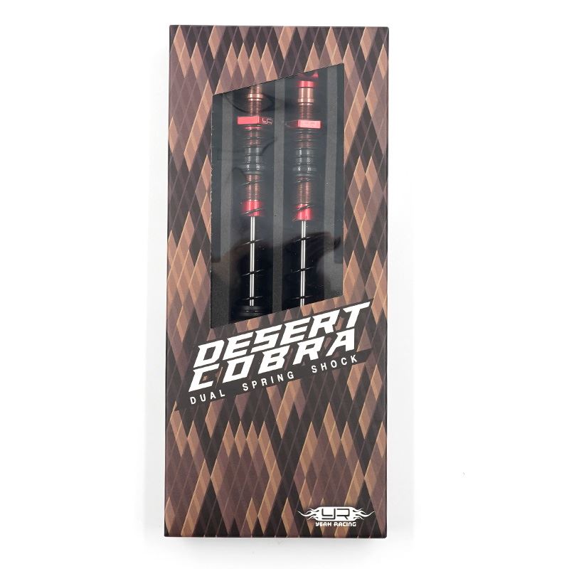 Yeah Racing 110mm Desert Cobra Dual Spring Damper Pair Red For 1/10 RC Offroad