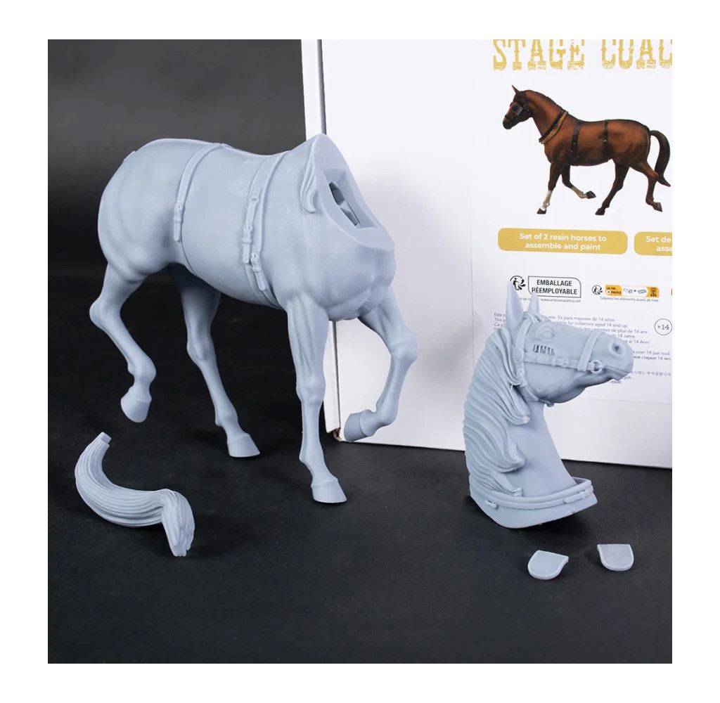 Artesania Set Of 2 Wild West 1/12 Stagecoach Horses For Al20345