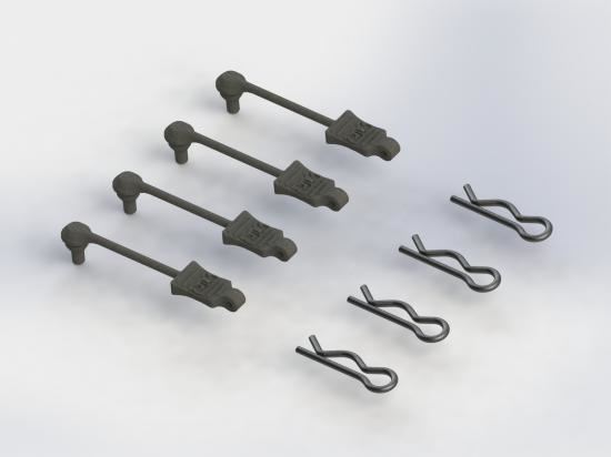 ARRMA Body Clip Retainer 1/8 Scale Black (4)