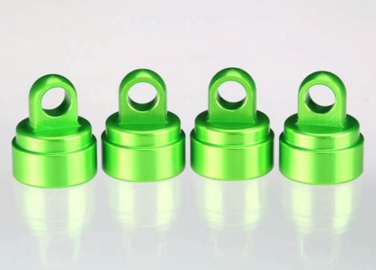 TRAXXAS Shock caps, aluminium (green-anodised) (4) (Ultra Shocks)