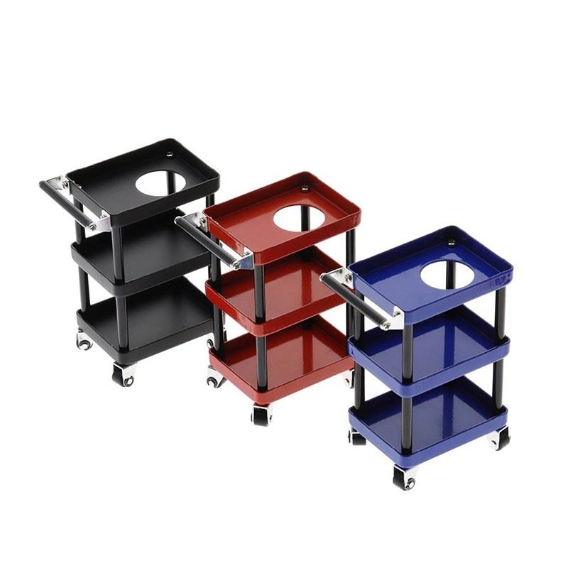 Yeah Racing 1/10 RC Accessory 3-Tiered Rolling Metal Handy Cart Red