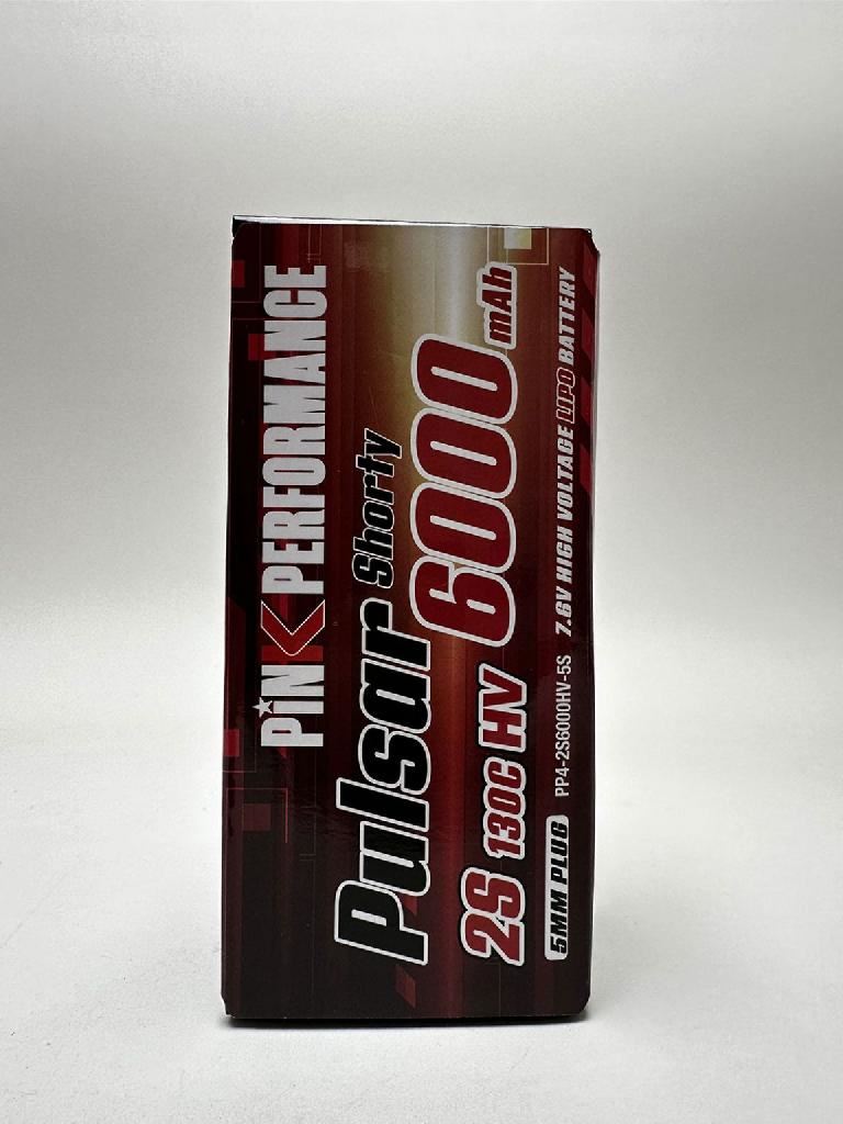 Pink Pulsar Shorty Lipo 2S 7.6V-6000-130C (5Mm) 96.5X47.7X26Mm 225G