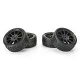 Pro-Line 1/14 Vector Tire Mtd 12Mm Black Velocity Wheel (4): Arrma Ty