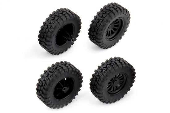 ASSOCIATED MT28 WHEELS & TYRES MOUNTED (F & R)