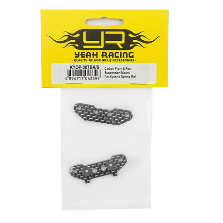 Yeah Racing Carbon Front & Rear Suspension Mount For Kyosho Optima Mid