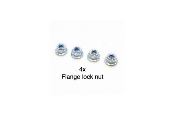 Tamiya 4mm Flange Lock Nut (4Pcs)