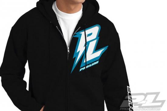 PRO-LINE BOLT BLACK ZIP-UP HOODIE (XXL)