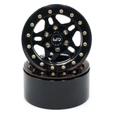 Yeah Racing 1.9 Aluminum CNC 5 Spoke Beadlock Wheel w/Wheel Hub 2pcs Black
