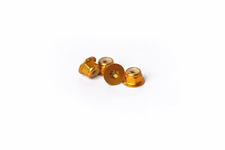 Koswork Flanged Nylon Lock Nuts M4 Gold (4) Optima Series