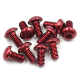 Yeah Racing Aluminum 7075 3x6mm Hex Socket Button Head Screws 10pcs Red