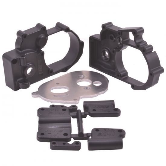 RPM TRAXXAS 2WD HYBRID GEARBOX HOUSING AND REAR MOUNTS BLACK