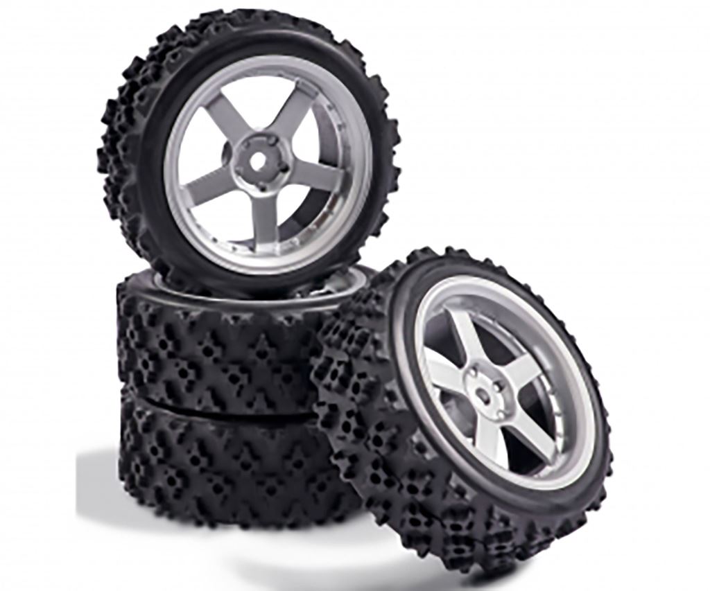 Carson 1:10 Wheel Set 5 spk. Rallye (4) silver