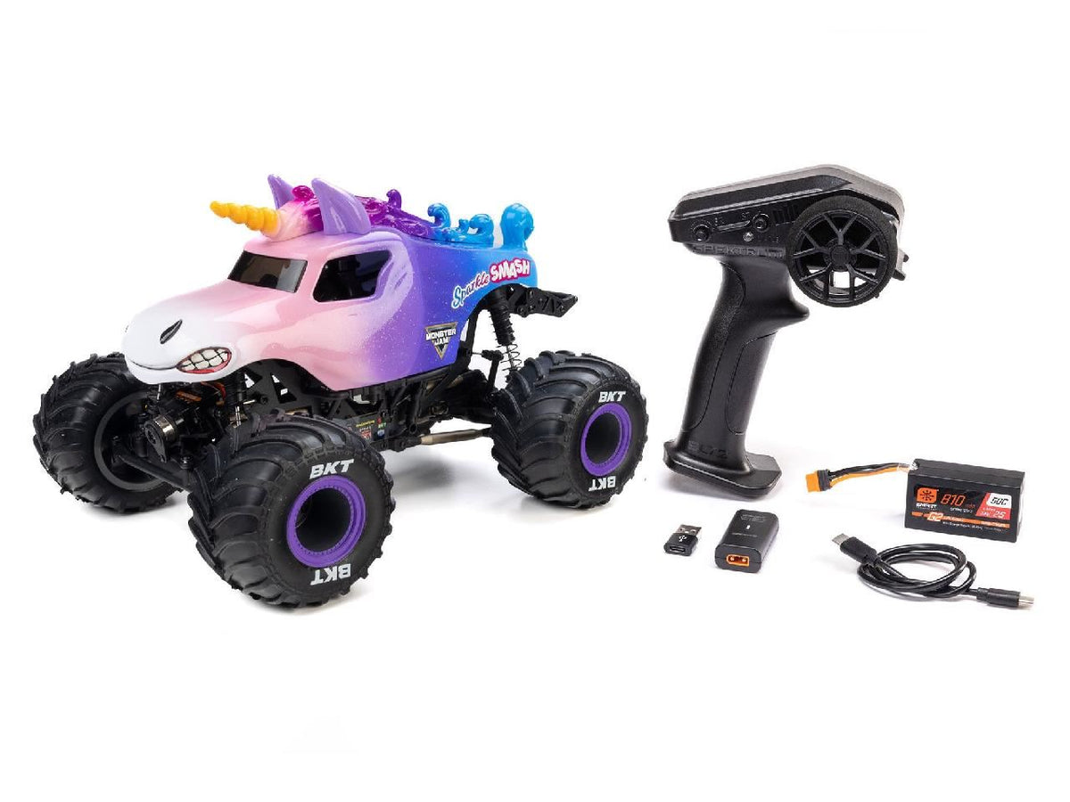 Losi 1/18 Mini Lmt Sparkle Smash 2S 4X4 Rtr Brushed Monster Truck