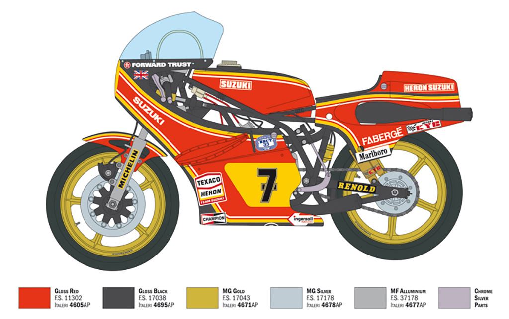 Italeri Suzuki RG 500 XR27 Team Heron Barry Sheene 1978
